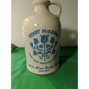 Henry McKenna Vintage 1975 Stoneware Sour Mash Bourbon Whiskey Half Gallon Jug